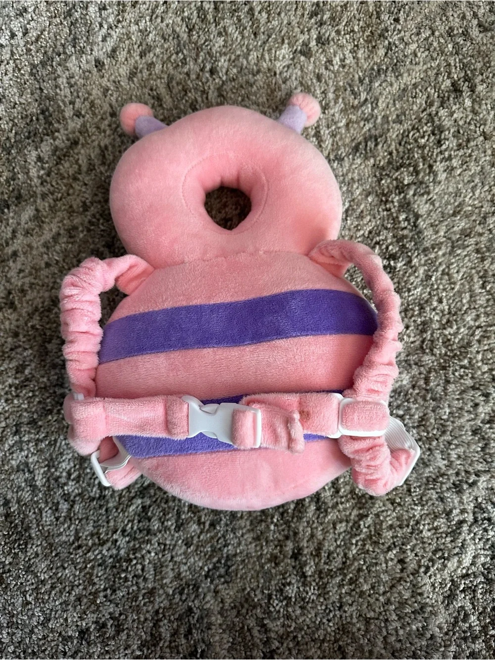 Plush Butterfly Head Support Pillow for Kids - Pink & Purple
